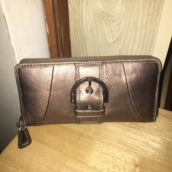 Coach Handbags - Coach Bronze leather wallet